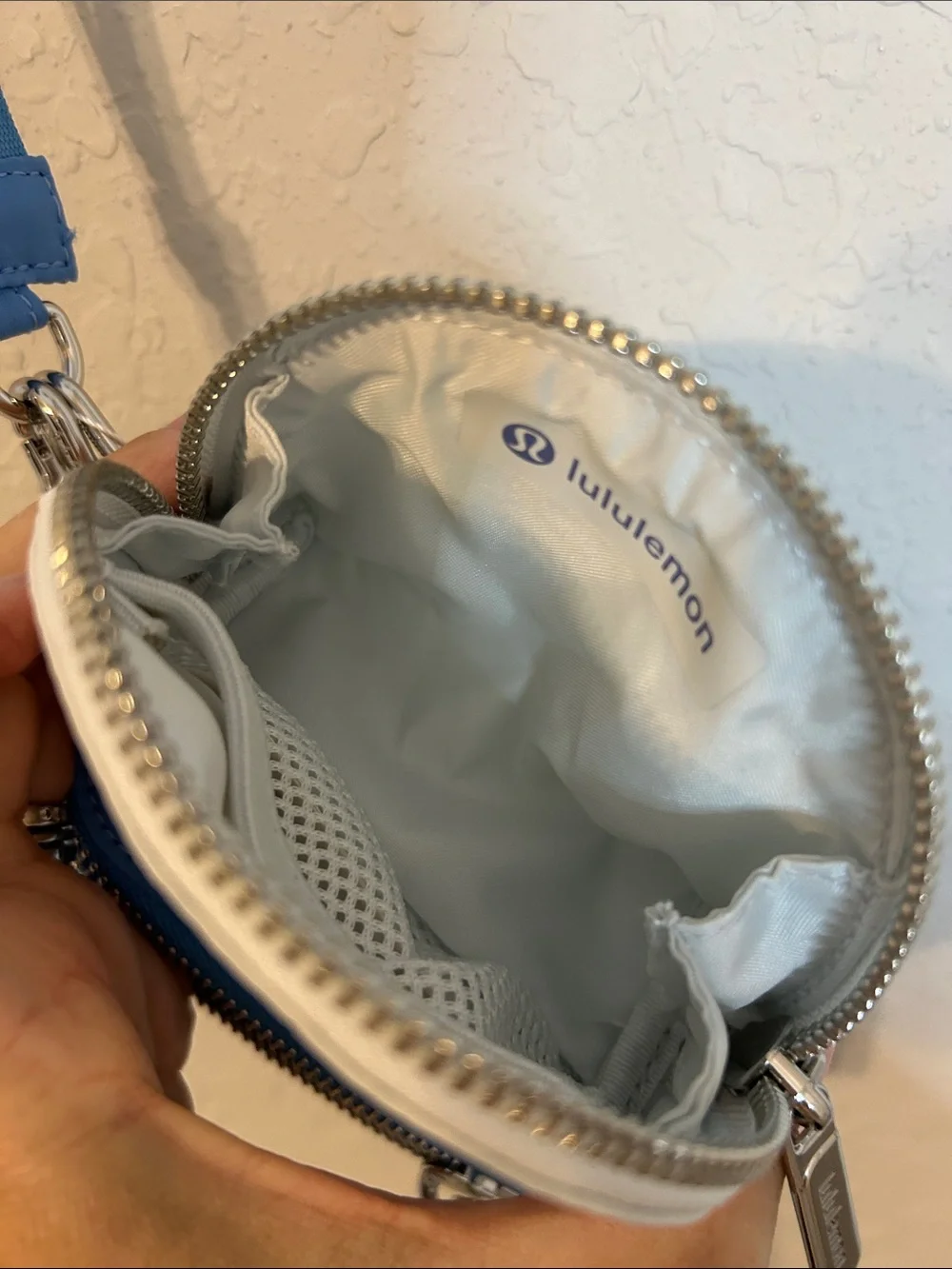 Lululemon Dual Pouch Wristlet Wallet Beach Ball Blue Polo Pastel Silver NWT